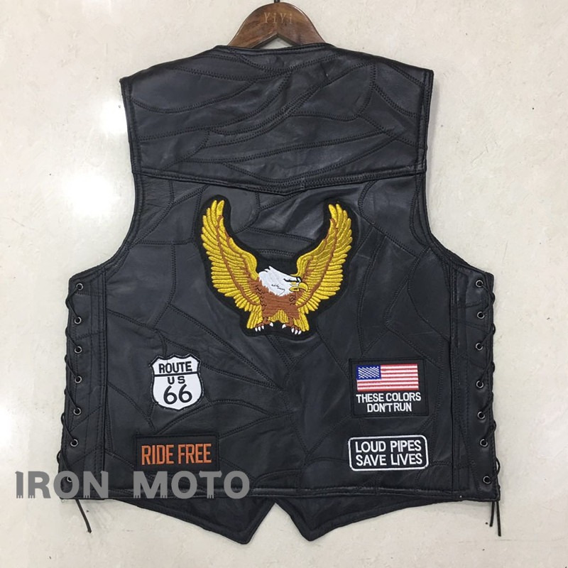 Leather Work Jacket - NEUE Motorradwesten für Herren Cafe Moto
