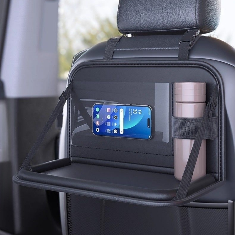 Leatherwork Desk - Auto-Rücksitz-Organizer Faltbarer Tisch aus PU-Leder mit