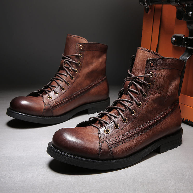 Leather Work Fabric - Herren Knöchelstiefel Klassische Handgefertigte Lederstiefel 2026