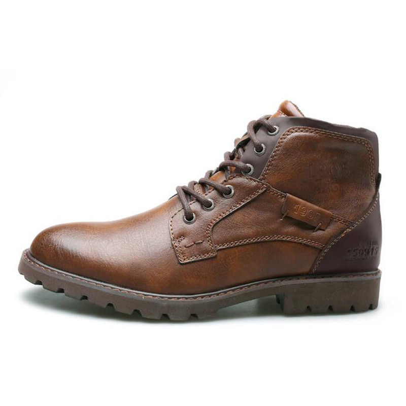 Leather Work Fabric - 2026 Leder-Herrenstiefeletten Übergrößen High-Top-Schuhe Outdoor-Arbeits- und