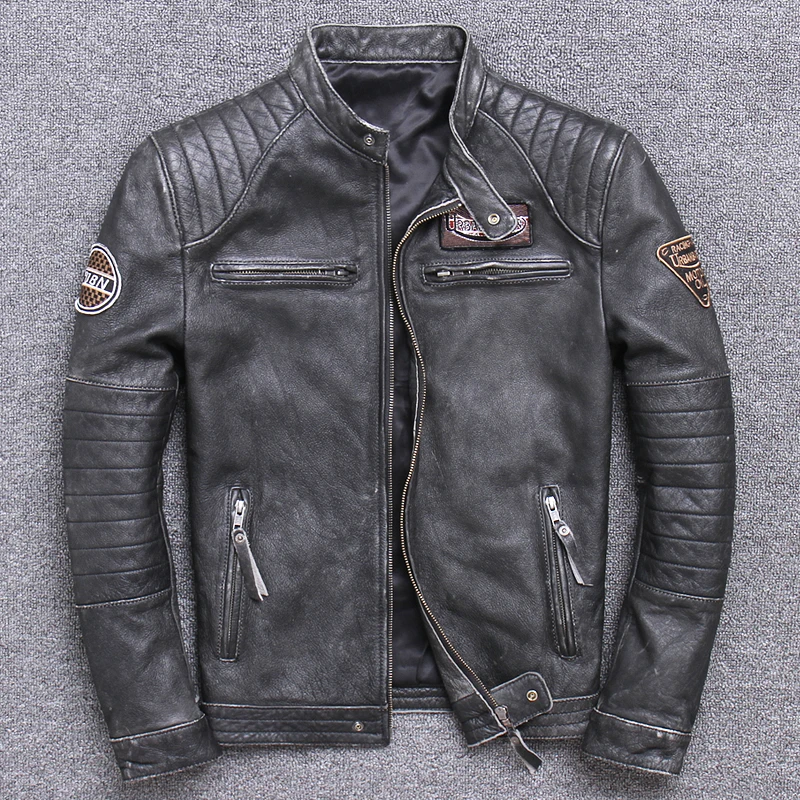 Mode Biker Jacken Vintage Herr – Leather Work Jacket Bewertung und Preis