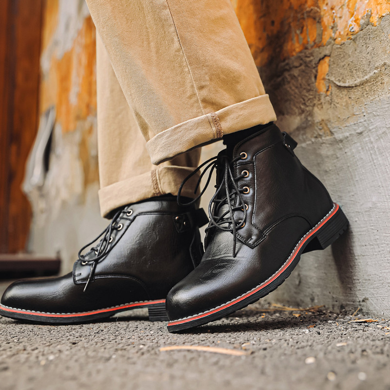 Luxuriöse Retro-Herrenschuhe a – Leather Work Fabric Bewertung und Preis