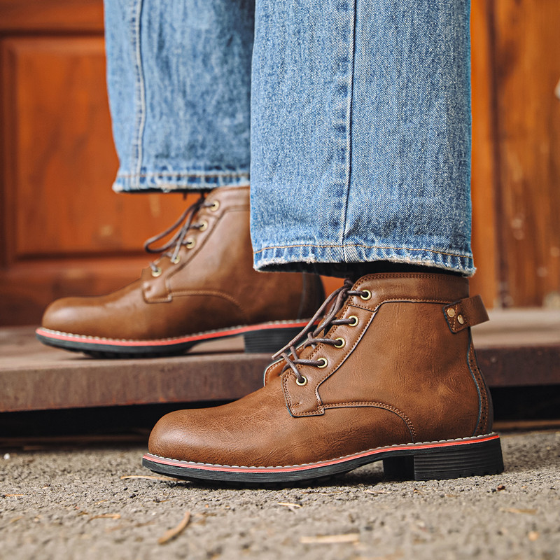 Luxuriöse Retro-Herrenschuhe a – Leather Work Fabric Bewertung und Preis