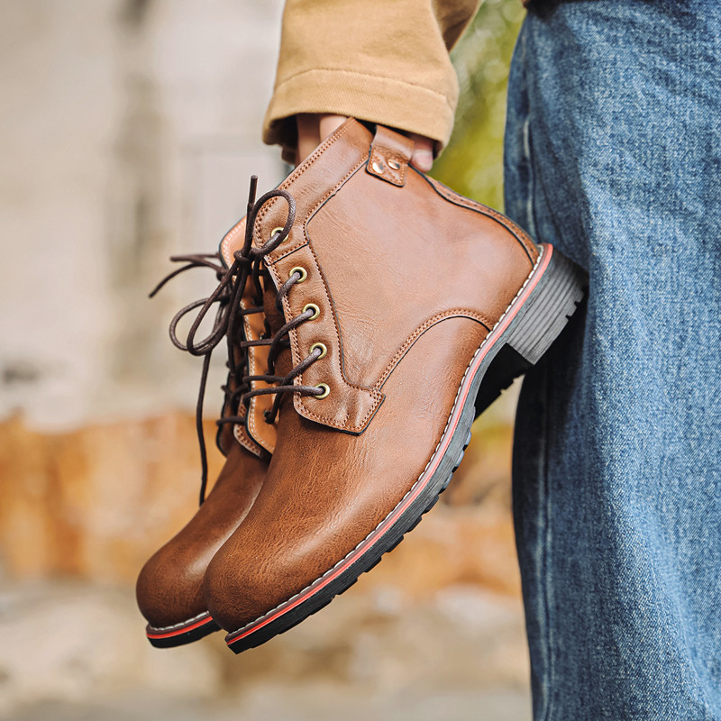 Luxuriöse Retro-Herrenschuhe a – Leather Work Fabric Bewertung und Preis
