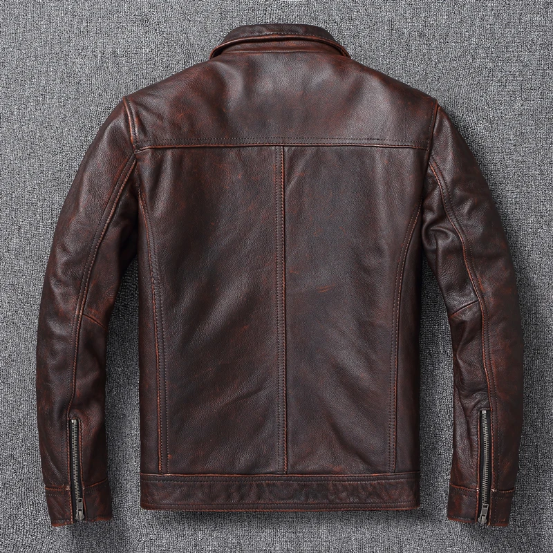 Vintage braun rot echte Lederj – Leather Work Jacket Bewertung und Preis